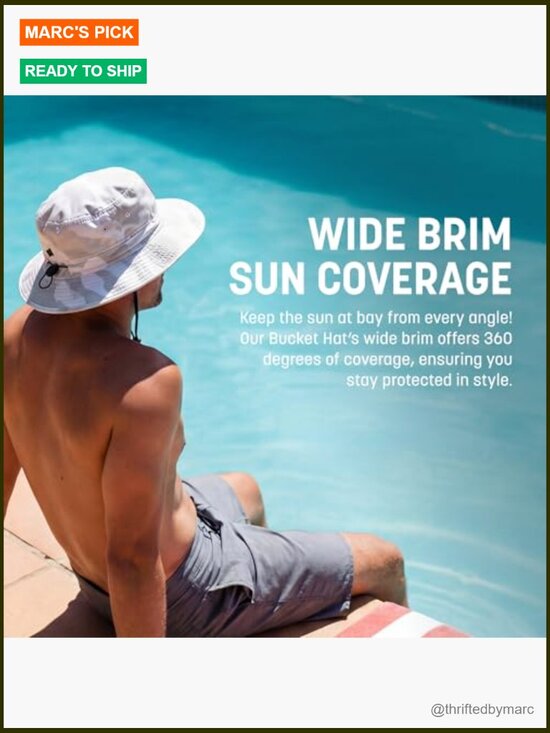 Bucket Hat UPF 50+ Sun Protection Adjustable Moisture-Wicking One Size main image 4